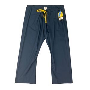 WonderWink Origin Papa Drawstring Scrub Pants Women Unisex 3XP Petite Navy Blue